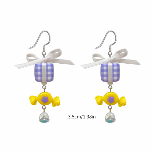 Candy Drop Dangle Earrings Resin Candy Drop Clip-ear clip style 2