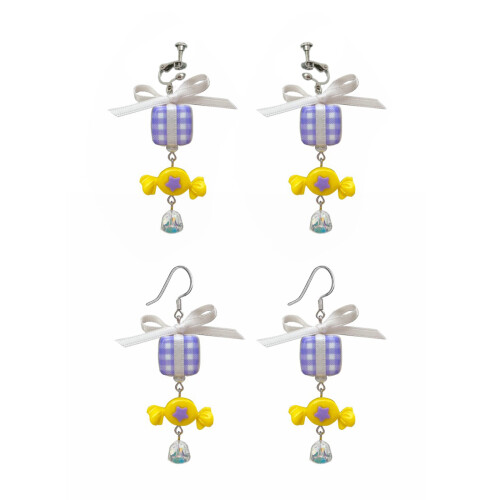 Candy Drop Dangle Earrings Resin Candy Drop Clip-ear clip style 1