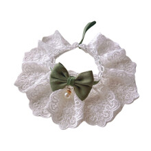 Cat Lace Bowknot Collar For Cats And Dogs Handmade Holiday Costume Accessory Pet Bandana Kitten Puppy