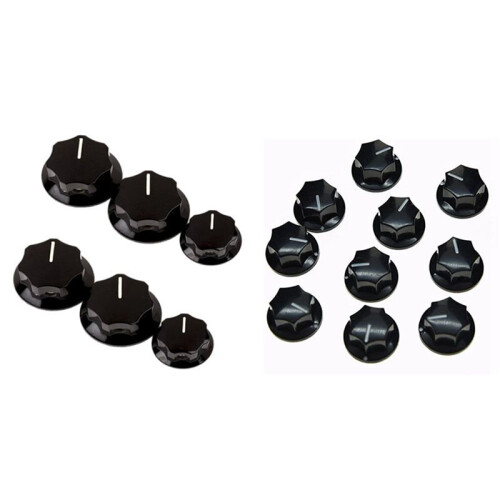 10Pcs Guitar Knobs Amplifier Amp Knob Bass Tone Volume Knobs with 6Pcs Control Knob Volume Audio Control Knobs