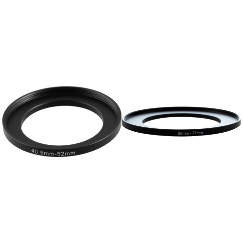 2 Pcs Metal Filter Step  Ring Adapter for Camera, 40.5-52mm & 55-77mm
