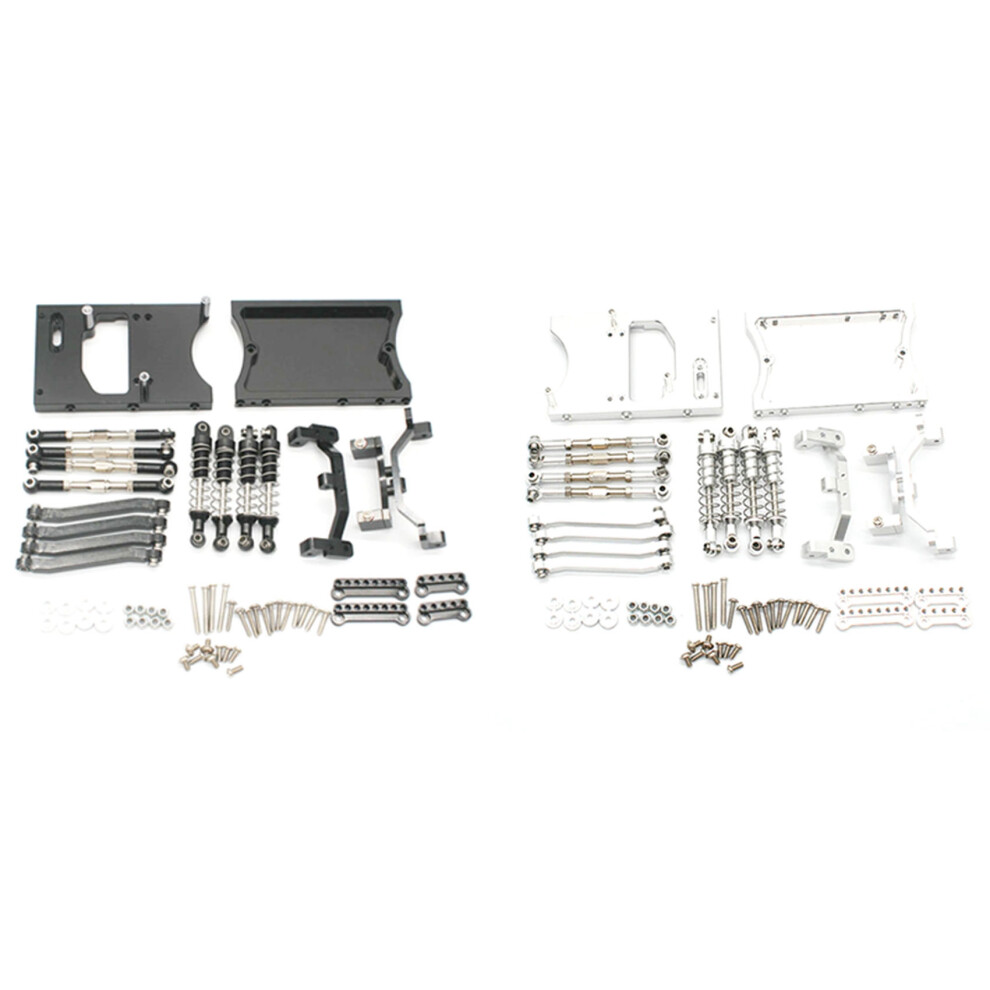 2 Set Chassis Pull Rods Servo Fixed Mount Bracket For Mn D90 D91 Mn99s 1/12 Rc Car Parts, & Black/Silver 6032593265645