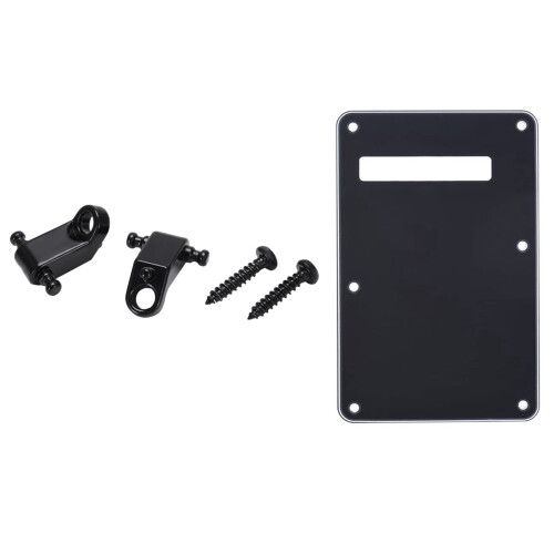 2 Pcs Electric Guitar Roller String Tree String Retainer with Pickguard Tremolo Cavity Cover Backplate Back Plate