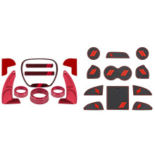 2 Set Car Accessories: 1 Set Lined Door Pocket Pad & 1 Set Steering Wheel Shift Paddle+Air Conditioner  CD Button