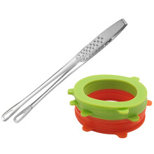 9.4-Inch Tweezer Tongs,Kitchen Tweezer Tongs,Long Food Tongs with Gaskets Canning Seals Airtight Sealing Lids Rings