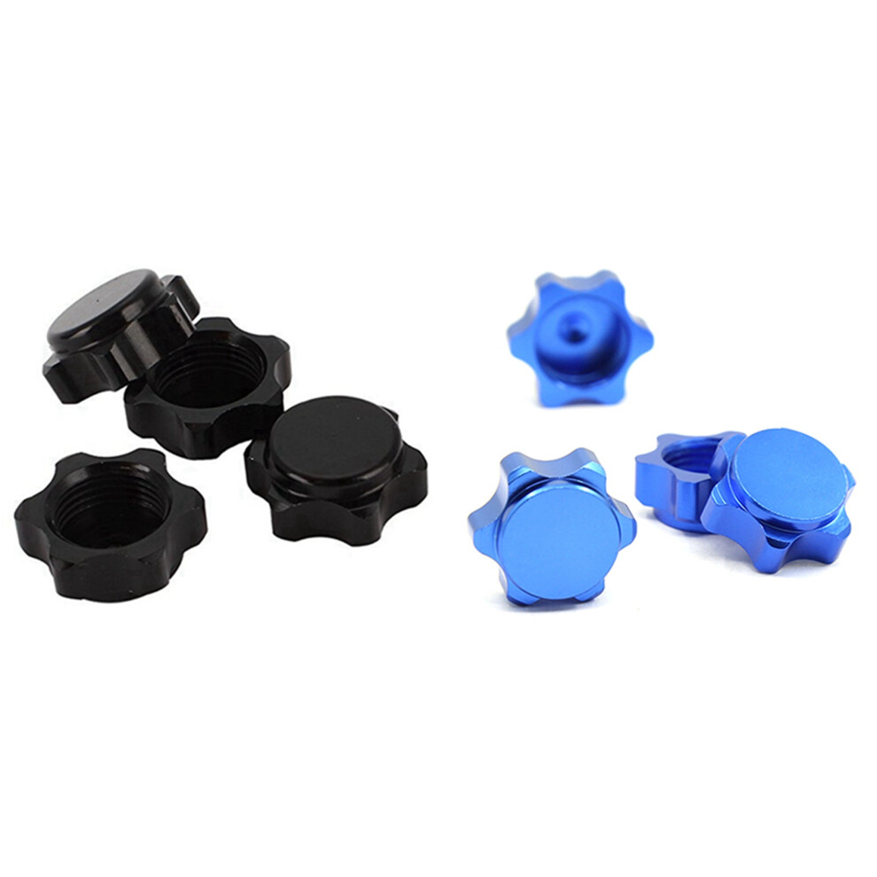 8Pcs Aluminum Wheel Hub Cover Anti-Dust Cover 17Mm Hex Nut For 1/8 Rc Car, & Black 6033763797973