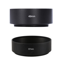 2x 67mm/49mm Mount Standard Metal Lens Hood for