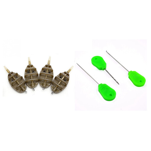 5 Pcs Plastic Inline Method Feeder & 3 Pcs Wholesale Bait Needle Tool