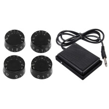 Universal Electronic Piano Foot Sustain Pedal with 4Pcs Electric Guitar Top Hat Knobs