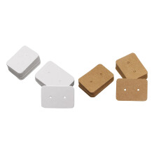 100 PCS Small Blank Paper Ear Studs Earring Display Cards Price Label Tag Jewelry Cards Holder,White & Bronze