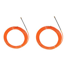 2 Pcs Orange Guide Device Nylon Electric Cable Push Pullers Duct Snake Rodder Fish Tape Wire,5M X 4mm & 10M X 4mm