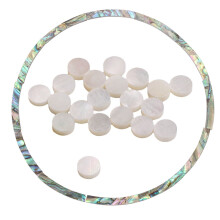 20 Pcs White Of Pearl Shell Dot 6mm & 12Pcs Rosette Shell Inlay Curved Strips Guitar Sound Hole Inlay 4mm Width