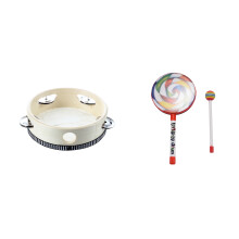 2 Pcs 6 Inch Musical Tambourine Tamborine Drum Round Percussion Gift