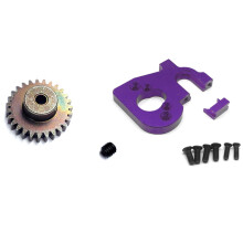 2 Set RC Car Part: 1 Set 27T Steel Motor Gear Upgrade Parts & 1 Set RC Car Metal Motor Mount Holder