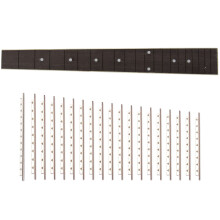 1x Wood Guitar Fingerboard Folk Guitar Rose Wood Fingerboard & 19Pcs Guitar Frets Wire 2.0mm/0.08in Copper Fretwire Set