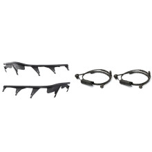 2x Car Front Upper Headlight Cover Strip Set & 2PCS Front and Rear Brake Pad Wear Sensors for 3 Series E46