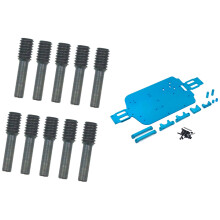 2 Set RC Car Part: 1 Set Screw Pin & 1 Set Metal Bottom Plate with Accessories