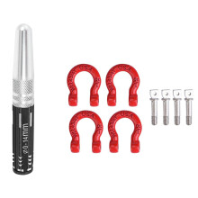 1x Hole Opener Expanding Puncher Shell Reamer Drill 0-14mm & 4Pcs Red Metal Bumper D-Ring Tow Hook for 1/10