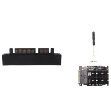 Right Angled 90 Degree SAS 22 Pin to 7 Pin+15 Pin  Adapter with 2 in 1 M.2 NVMe M.2 Key M Key B SSD to U.2 Adapter