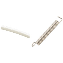 3 Pieces Steel Guitar Tremolo Bridge Tension Springs with Slotted Curved Bone Bass Nut for 4 Strings PB