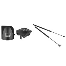 2 Pcs Front Engine Hood Support Rod & 2 Pcs Window Button Covers Caps