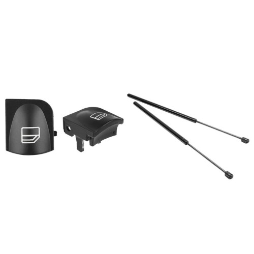 2 Pcs Front Engine Hood Support Rod & 2 Pcs Window  Button Covers Caps