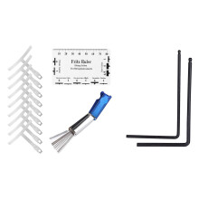 9Pcs Understring Radius Gauge + String Action Ruler Gauge Tool & 1set 4mm & 5mm Truss Rod Wrench, Wrench Tool