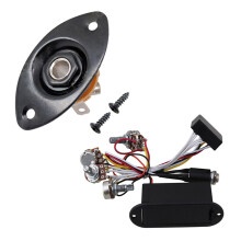 Guitar Jack Plate 30 BK Oval Indented Guitar Jack with 2 Band Active Bass Guitar EQ Equalizer Preamp Circuit Pickup