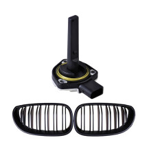 2 Pcs Front Bumper Hood Kidney Grill & 1 Pcs Oil Level Engine Sensor