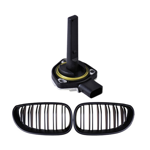 2 Pcs Front Bumper Hood Kidney Grill & 1 Pcs Oil Level Engine Sensor