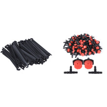 50Pcs C-Shaped 4 / 7mm Drip Irrigation Pipe Bracket Fixed Rod Drip Irrigation & 200x Adjustable Irrigation Drippers