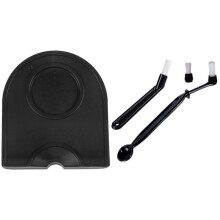 1 Pcs Manual Barista Coffee Espresso Tamper Holder Silicone Pad Mat & 1 Set Coffee Machine Cleaning Brush Set