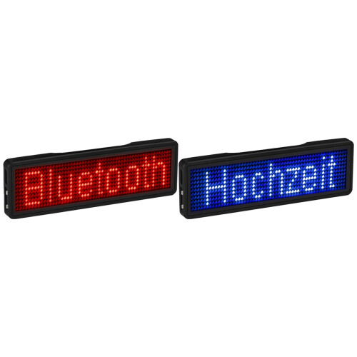 2 Pcs  LED Name Badge Light Sign DIY Programmable Scrolling Message Board Display LED,Red Font &  Font