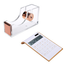 1 Pcs Deluxe Acrylic Design Office Desktop Tape Dispenser & 1 Pcs Calculator, Office/Home Electronics