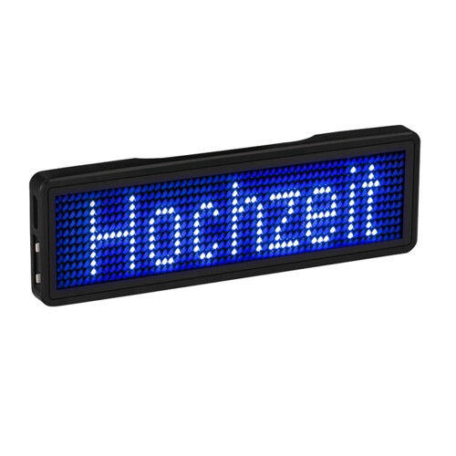 2 Pcs  LED Name Badge Light Sign DIY Programmable Scrolling Message Board Display LED,Red Font &  Font 2