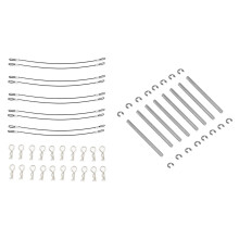 10Pcs RC Car Body Shell Clips R Pins Anti-Lost Rope with 8Pcs Suspension Pins 44mm with E-Clips