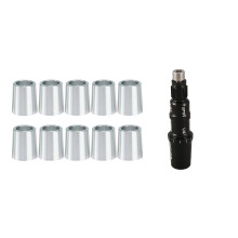 11 Pcs Accessories: 1 Pcs .355 Tip Metal Ferrules & 10 Pcs 0.335 Adapter Sleeve