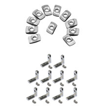 100X M5 Hammer Nut Carbon Steel Aluminum Connector & 20Pcs T Slot L-Shape Interior Inside Corner Connector Joint Bracket