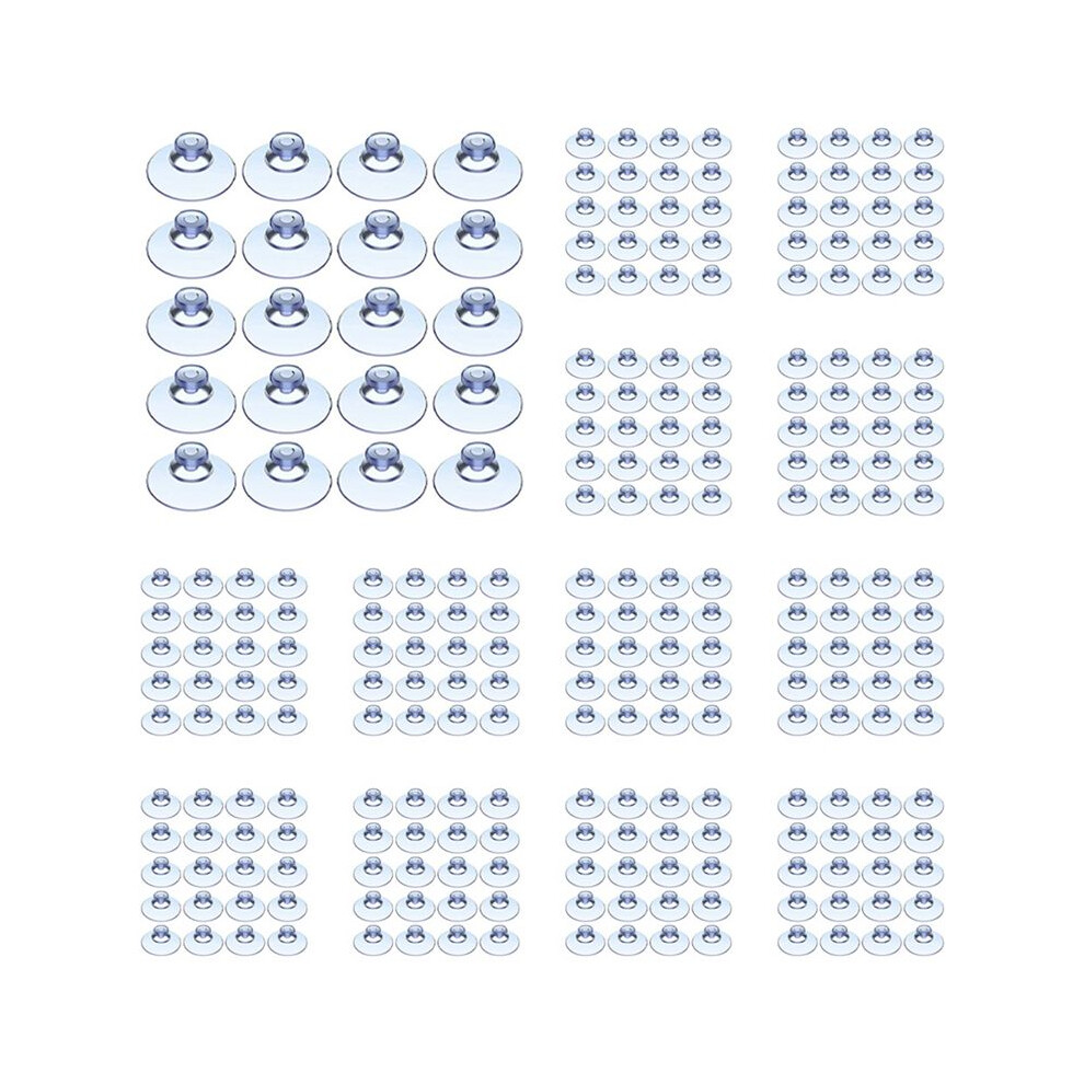 300Pcs Transparent Suction Cups, Plastic Suction Cups, Pads Without Hooks For Outdoor, Kitchen,Bathroom,Window 20Mm 6032604617111