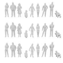 1:50 White Figures Architectural Model Human Scale HO Model Plastic Peoples,30 Pieces