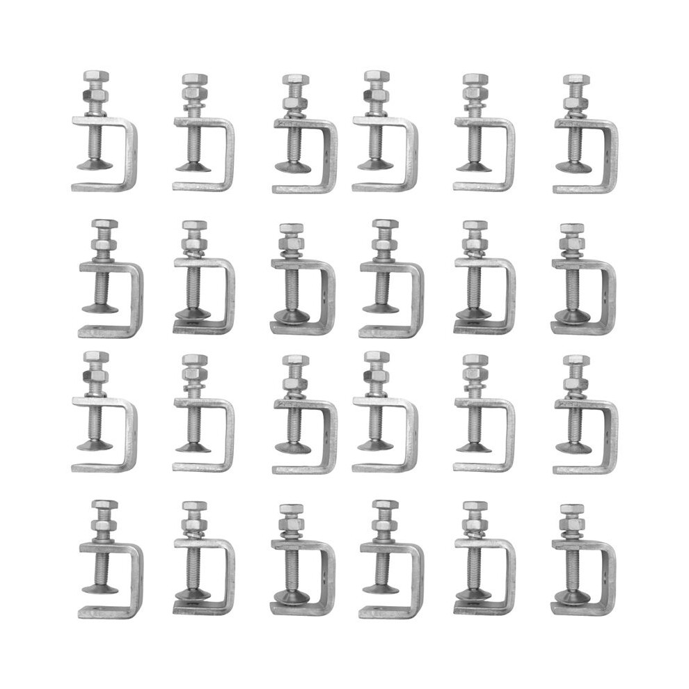 24Pcs C Clamps,U Clamps For Metal Working, Small Desk Clamp With Stable Wide Jaw Opening & Protective Pads/I- Design 6033176024246