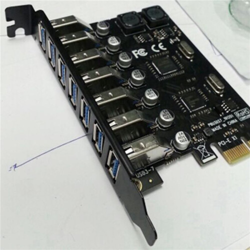 2X USB 3.0 PCI Express Adapter PCI E to 7  USB 3 Expansion Adapter Card USB3 PCIe PCI-E X1 Controller Converter 1