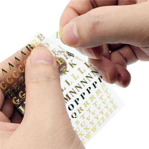12 Folhas Pequenas 0,18 Polegadas Alfabeto Números Adesivos Liga Glitter Autoadesivos Letras Adesivos Ouro/Prata (4,5 mm) 2