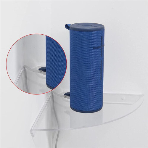4Pcs Acrylic Corner Shelf Floating Wall Storage Shelf Display Speaker Organizer Bedroom Kitchen Storage Holder,Clear 1