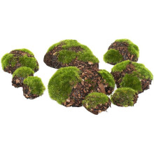 24 PCS Artificial Moss Rocks Decorative,Artificial Fake Rock, Fake Moss Decor for Garden Decor DIY Floral Arrangements