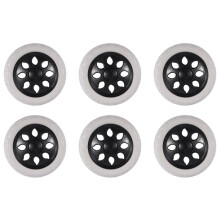 6X Noir Blanc Noyau Plastique Mousse Chariot pour Achats Roulettes Panier Roue
