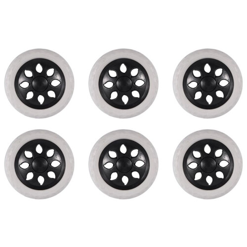 6X Rueda de Carrito de Compras Rueda de Espuma de Nucleo de Plastico Negro