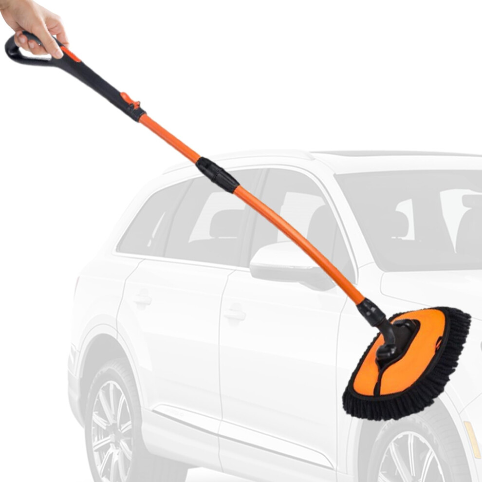 Long Handle Car Wash Mop With Noscratch Soft Bristles, Extendable Car Cleaning Brush For Auto Detailing 9347817079494