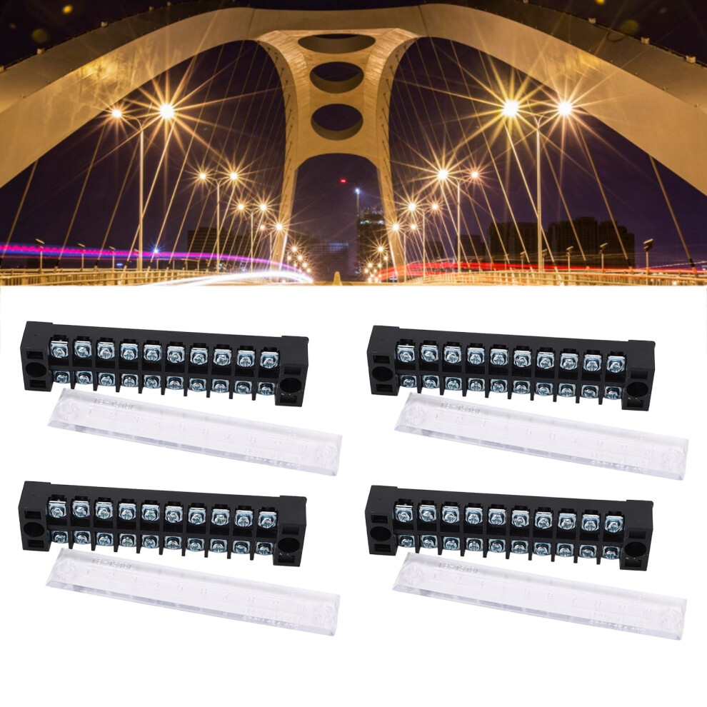 4 Pcs Terminal Block 15A 600V Dual Row Barrier Strip 17Mm 9391371443925