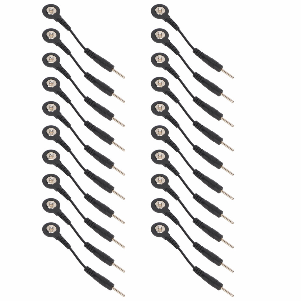 Black 20Pcs Tinsel Wire Electrode Leads For Tens & Therapy Machines 2 Inch
